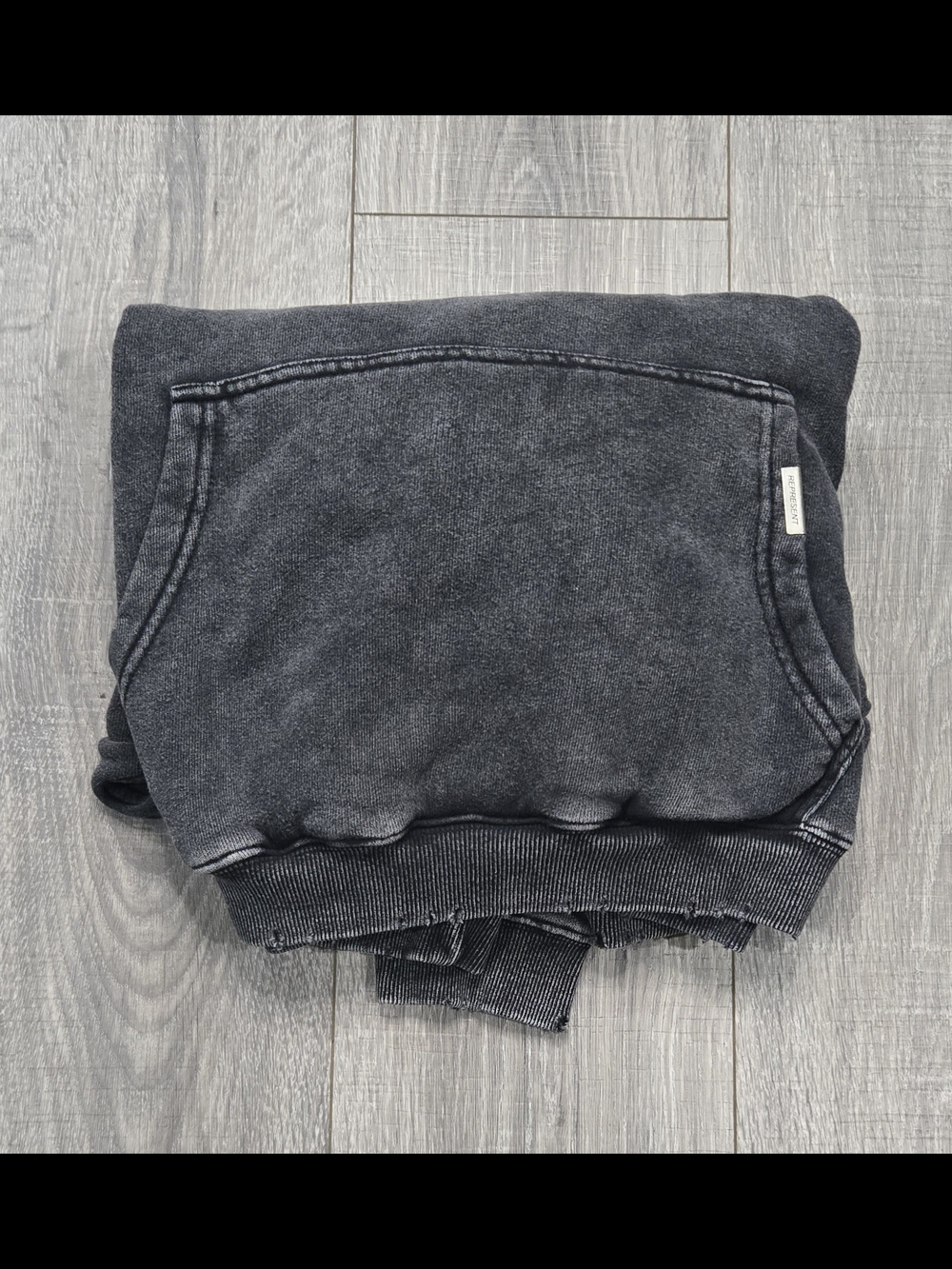 Blanks Represent Thrills Black Acid Wash Hoodie Size L Distressed Streetwear. - Picture 3 of 7